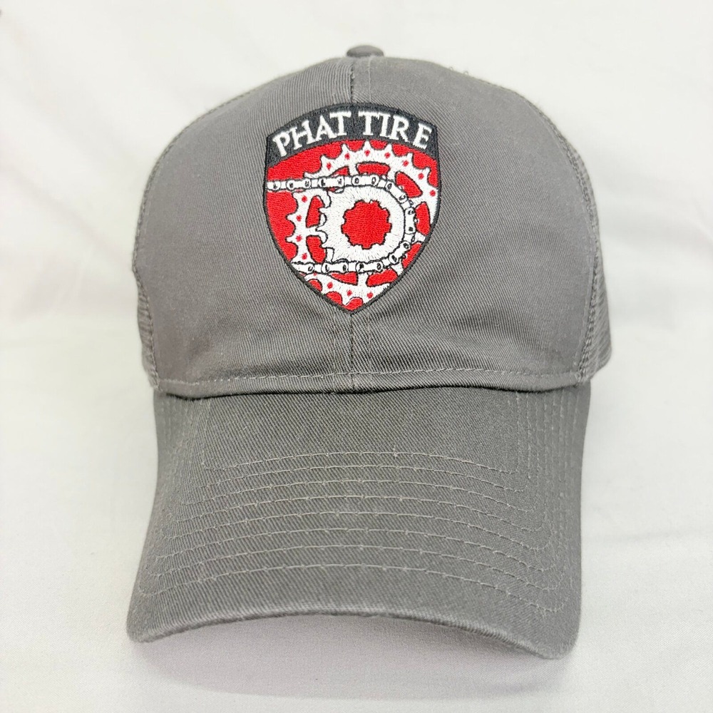 Otto Phat Tire Trucker Hat Mens OSFM Gray Mesh Snapback Bike Shop Cap